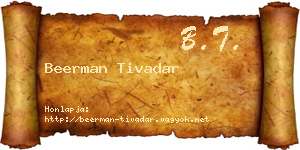 Beerman Tivadar névjegykártya